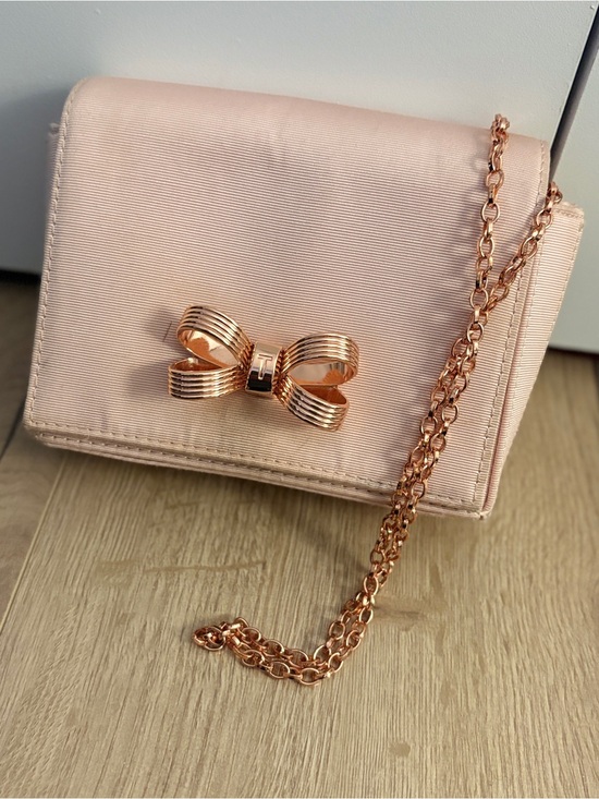 Ted Baker Handbags - Ted Baker Blush Pink with Rose Gold Bow Chain Crossbody Bag